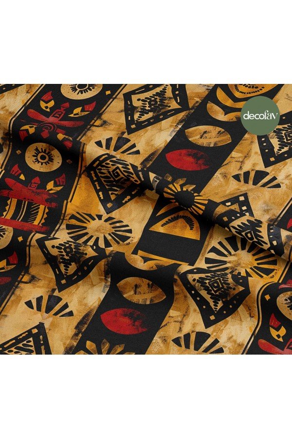 Modern Afrika Geometrik Desenli Dijital Baskılı Kumaş